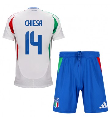 Italien Federico Chiesa #14 Replika Babytøj Udebanesæt Børn EM 2024 Kortærmet (+ Korte bukser)